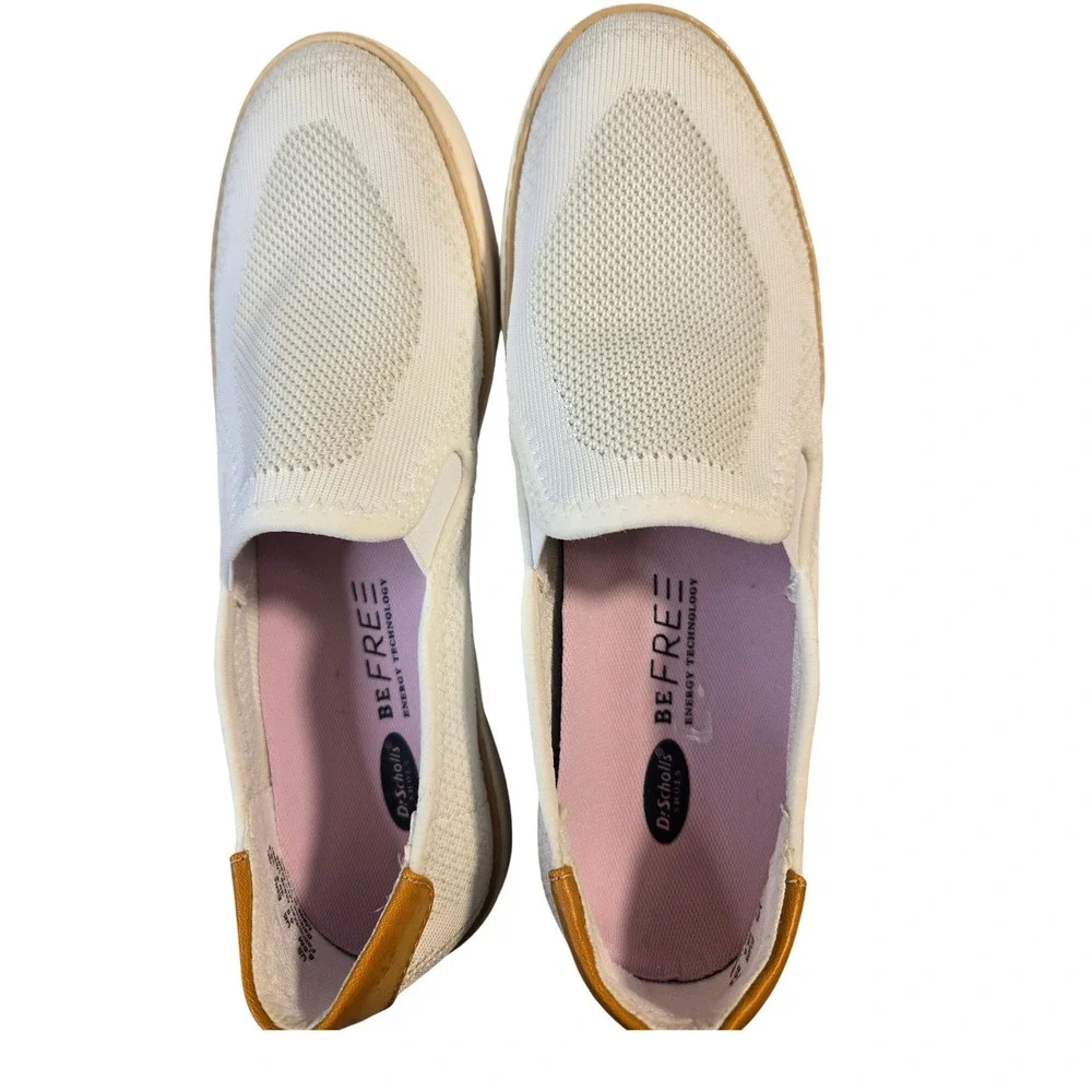 Dr Scholls Madi Knit White Slip On Sneakers Womens 8.5 Loafers BE FREE Energy - Picture 2 of 8